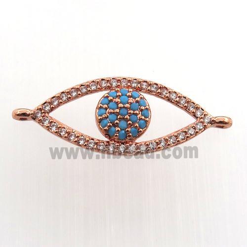 copper eye connector paved zircon, rose gold