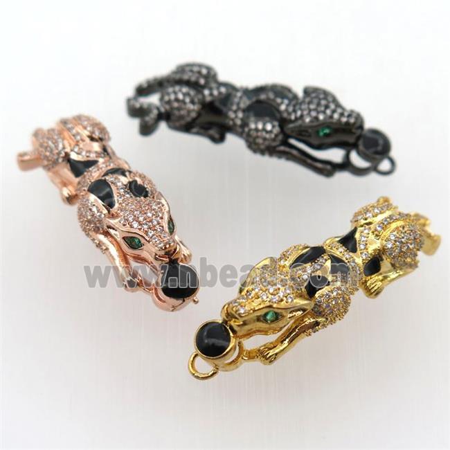 copper leopard pendant pave zircon, mix color