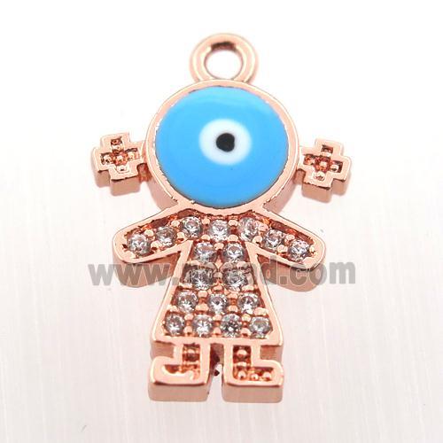 copper girl pendant pave zircon, rose gold