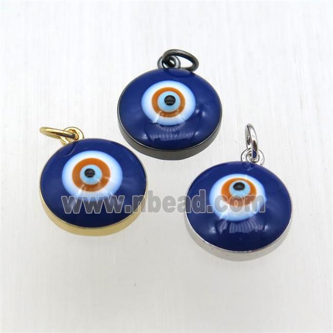 copper evil eye pendant, mixed color