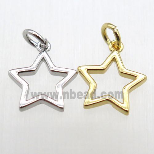 copper star pendant, mixed color