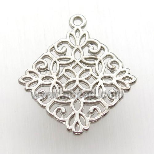 copper pendant, platinum plated