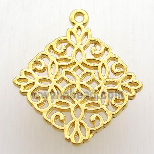 copper pendant, gold plated