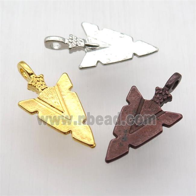 copper arrowhead pendant, mixed color