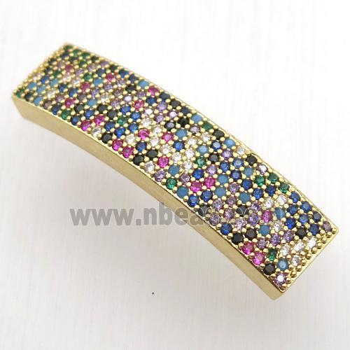 copper beads paved zircon, gold plated