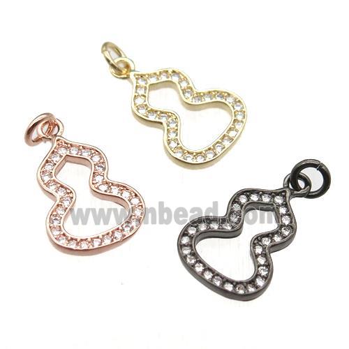 copper cucurbit pendant paved zircon, mixed color