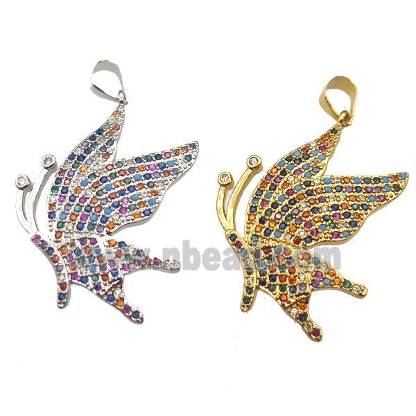 copper moths pendant paved zircon, mixed color