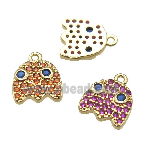 copper acaleph pendant paved zircon, mixed