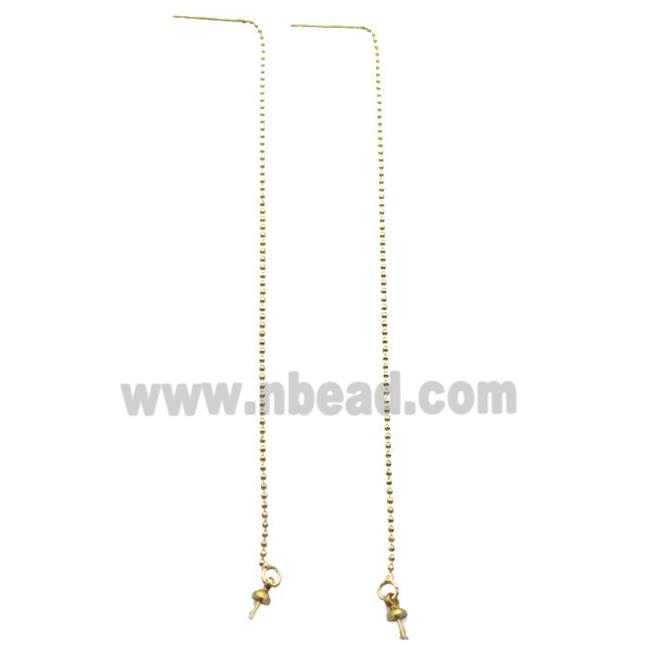 copper Stud Earrings wire, gold plated