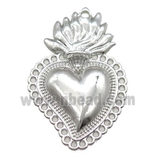 unfading copper heart pendant, platinum plated