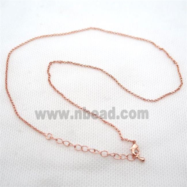 copper Necklace Chain, rose gold