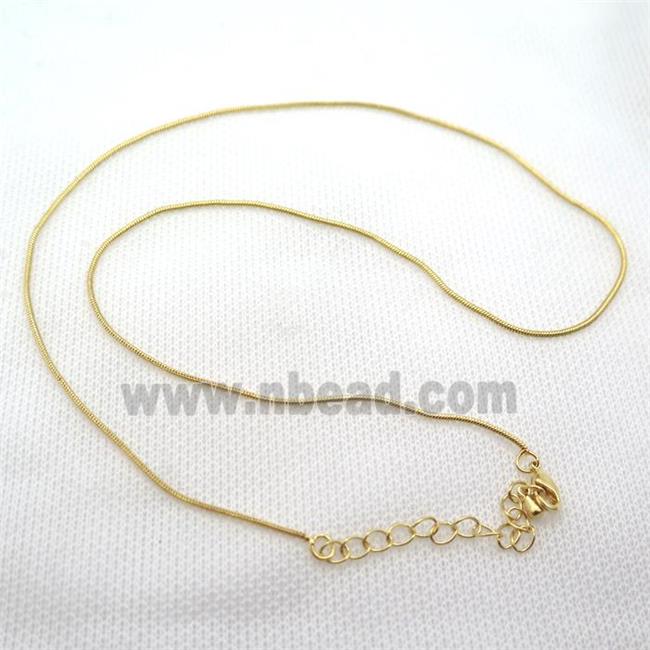 copper Necklace Chain, gold plated