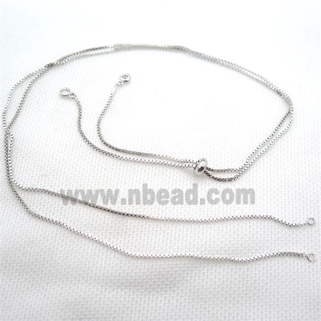 copper Necklace Chain, platinum plated
