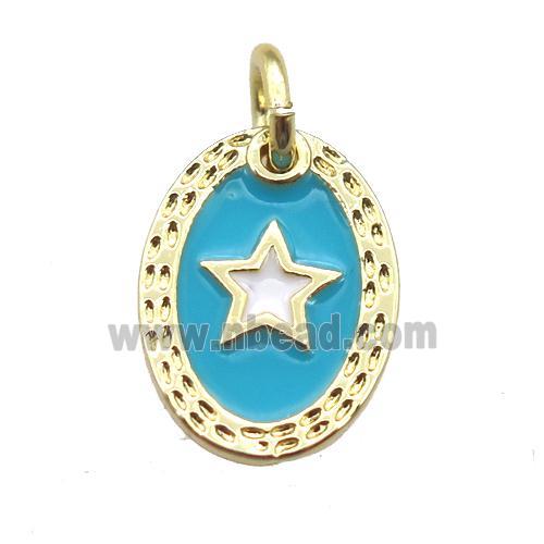 copper oval star connector, enameling, gold plated