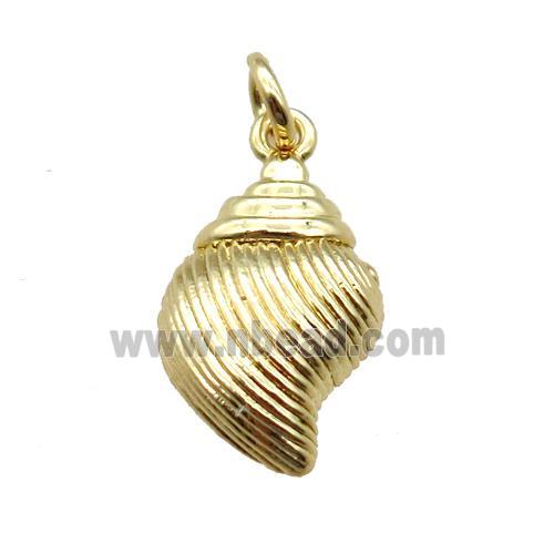 copper conch shell pendant, gold plated