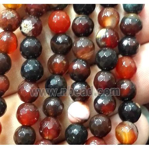 agate bead, faceted round