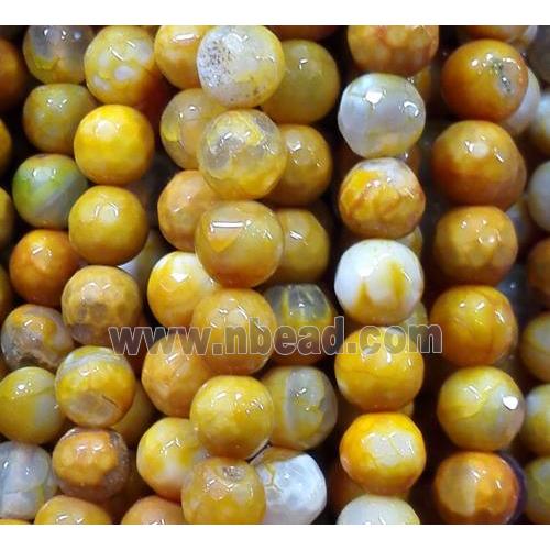 yellow agate beads, faceted round