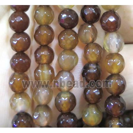 Agate bead, faceted round