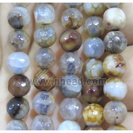 Agate bead, faceted round