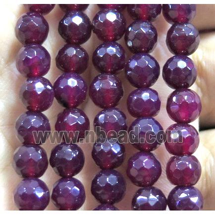 Agate bead, faceted round