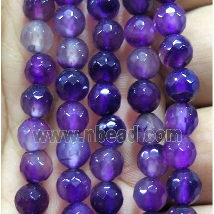 Agate bead, faceted round