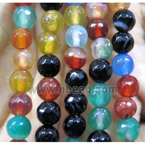 Agate bead, faceted round