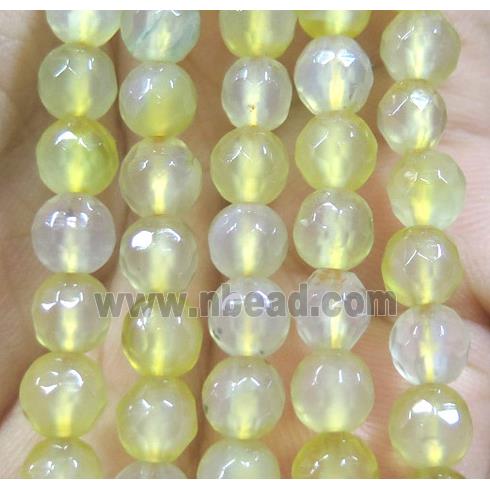 Agate bead, faceted round