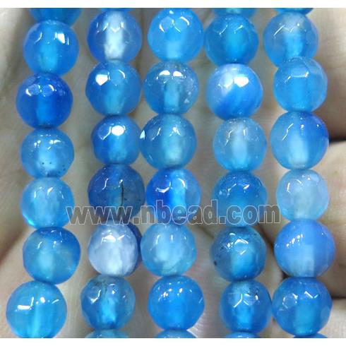 Agate bead, faceted round