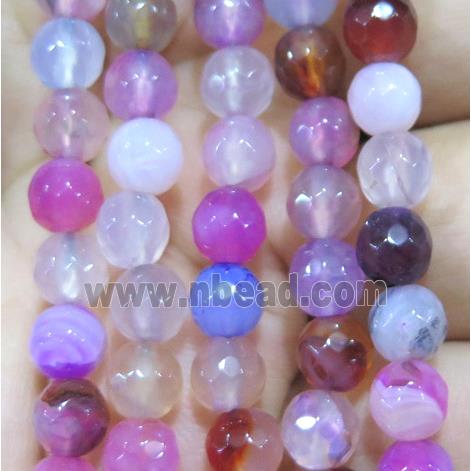 Agate bead, faceted round