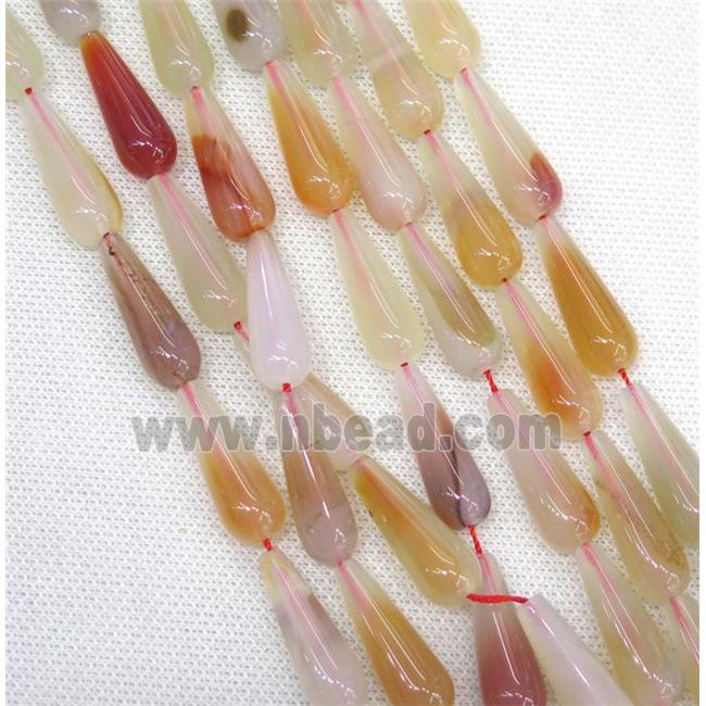 pink Agate teardrop beads