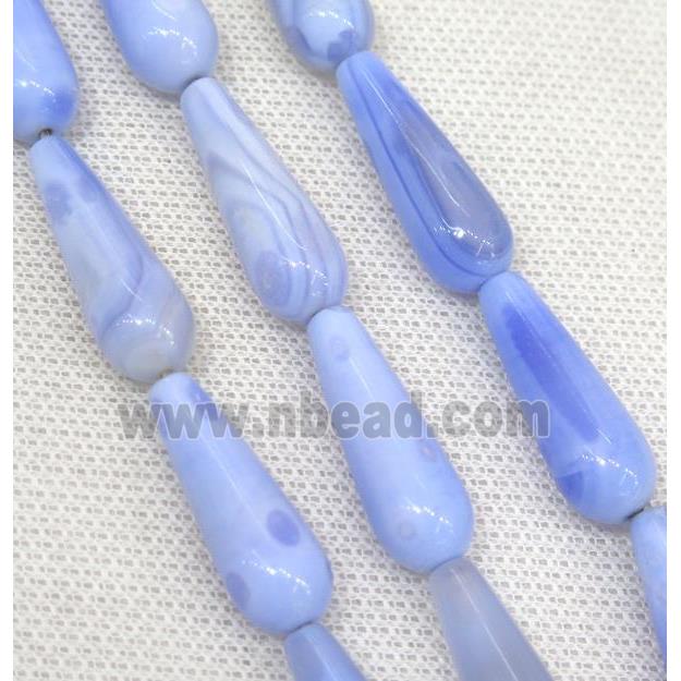 blue Agate teardrop beads