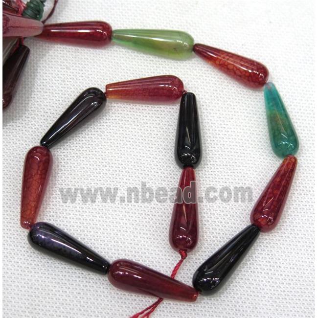 Agate teardrop beads