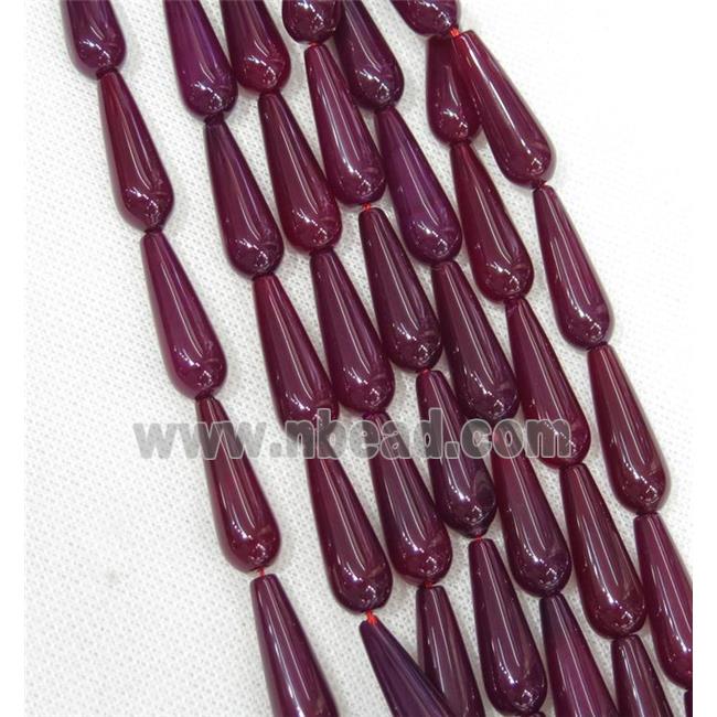 mauve Agate teardrop beads