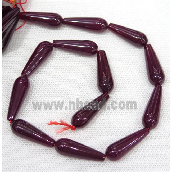 mauve Agate teardrop beads