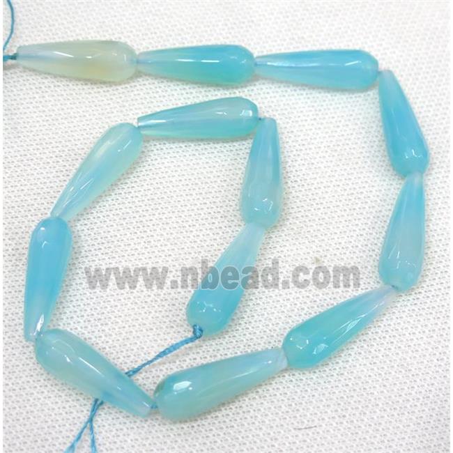 blue Agate beads, faceted teardrop