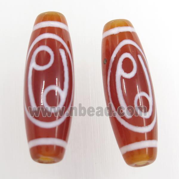 red tibetan style agate beads, oval