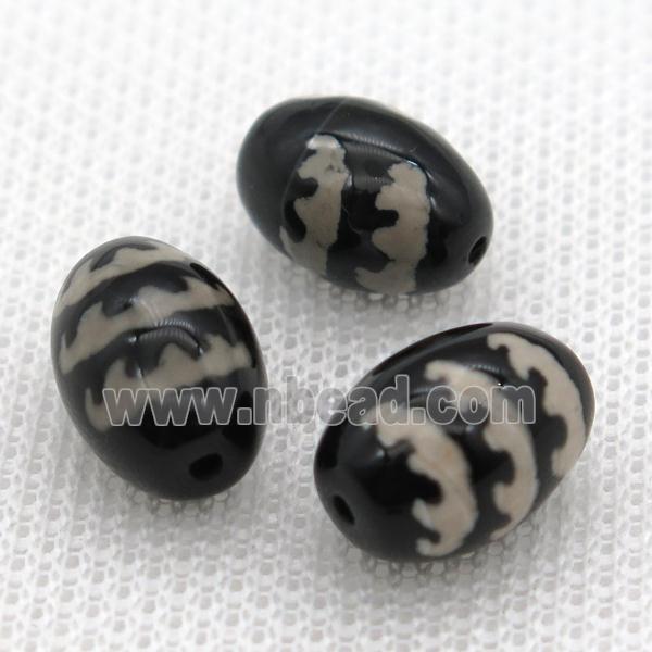 tibetan Dzi barrel beads