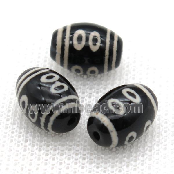tibetan Dzi barrel beads