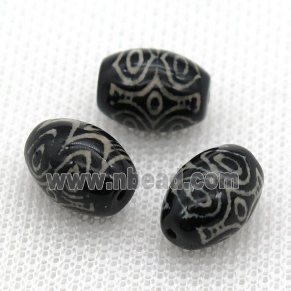 tibetan Dzi barrel beads