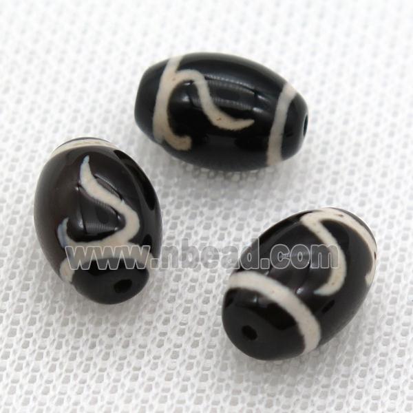 tibetan Dzi barrel beads