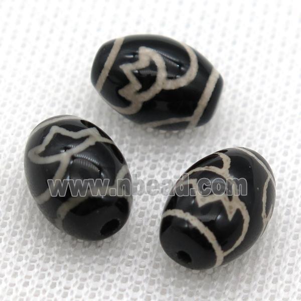 tibetan Dzi barrel beads
