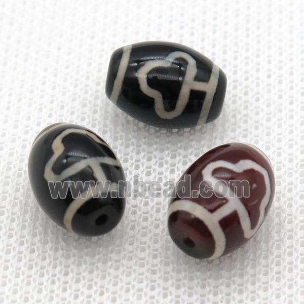 tibetan Dzi barrel beads