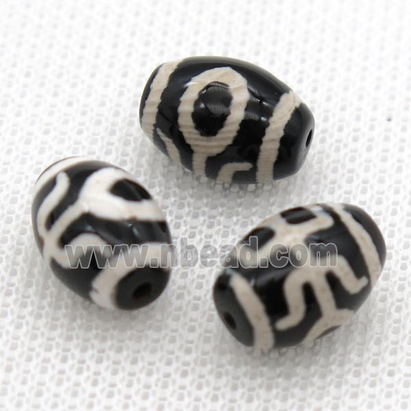 tibetan Dzi barrel beads