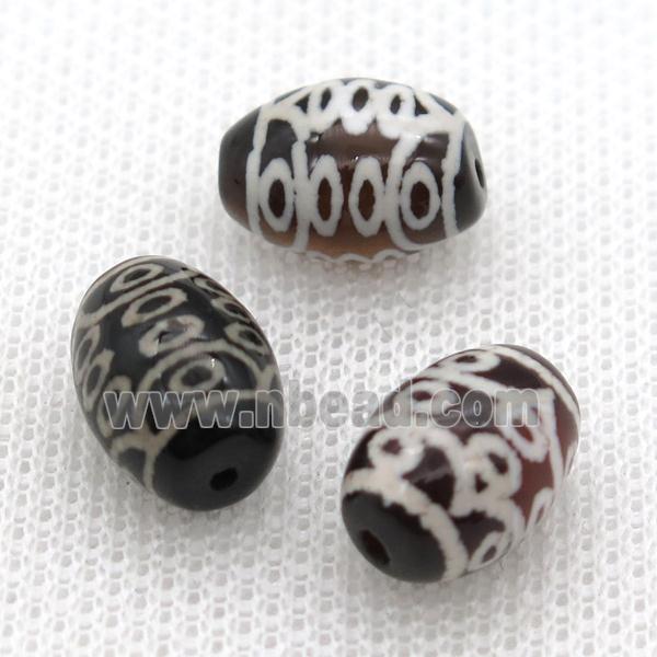 tibetan DZi barrel beads