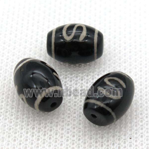 tibetan DZi barrel beads