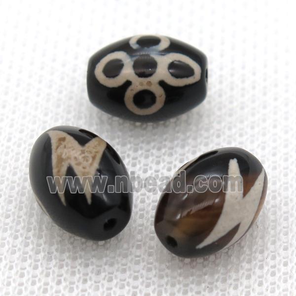 tibetan DZi barrel beads