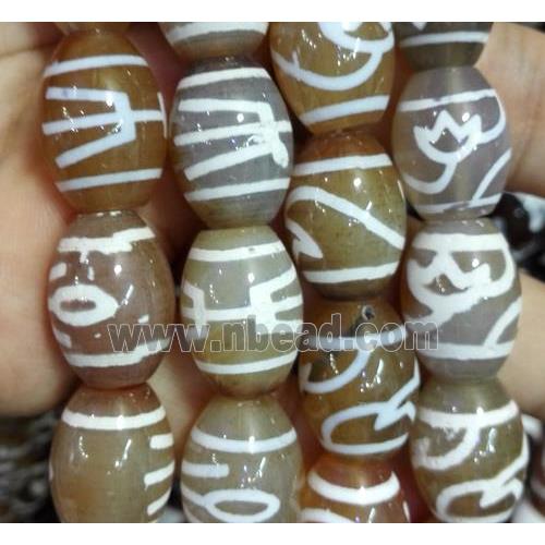 tibetan agate bead, barrel