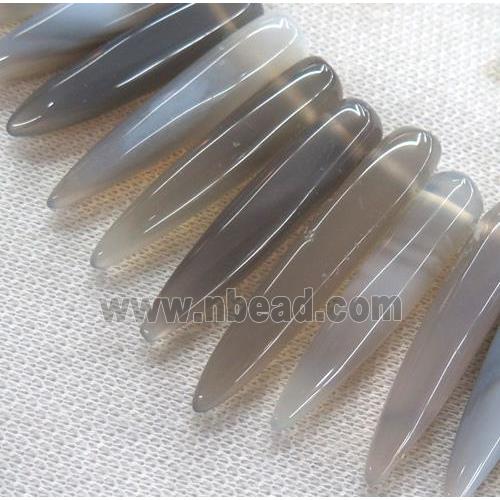 gray agate bullet beads