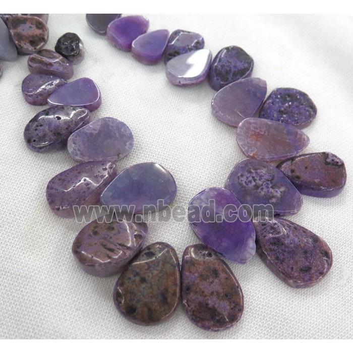 Agate loose bead, teardrop