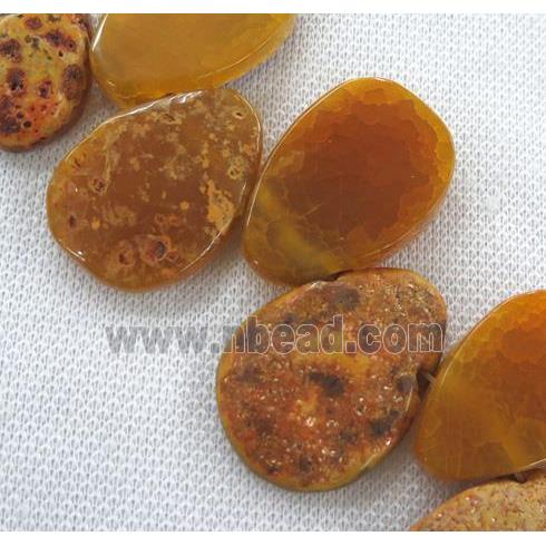 Agate loose bead, teardrop